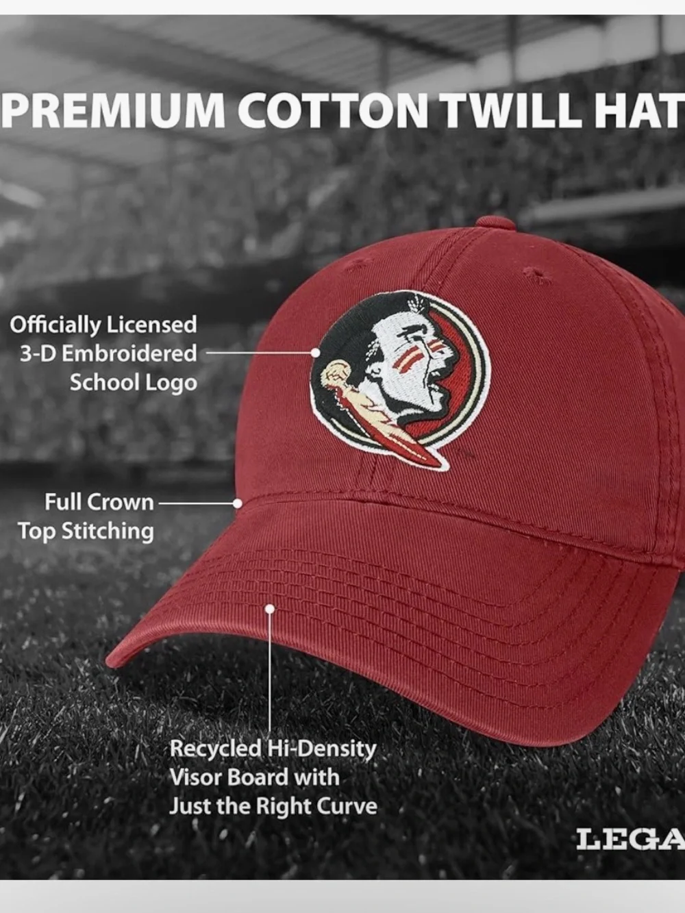 FSU Florida State Garnet Hat with White Logo
